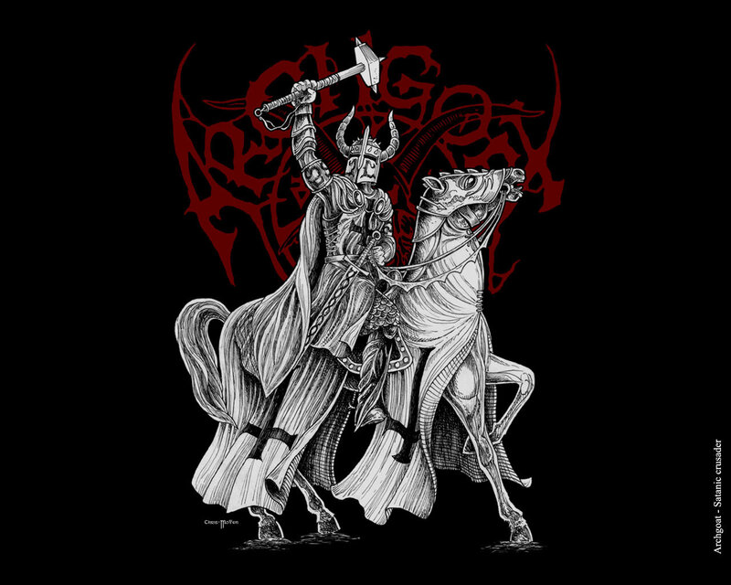 Satanic crusader illustration