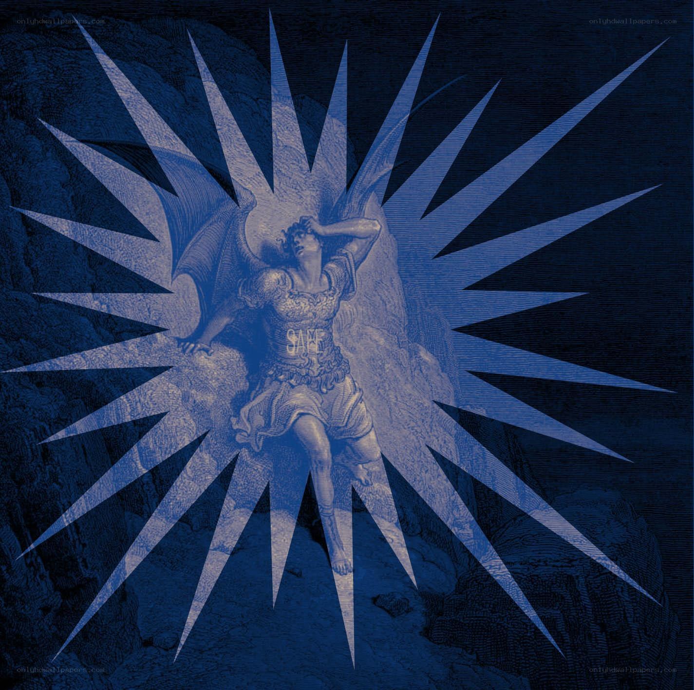 Satanic figure with radiant spikes
