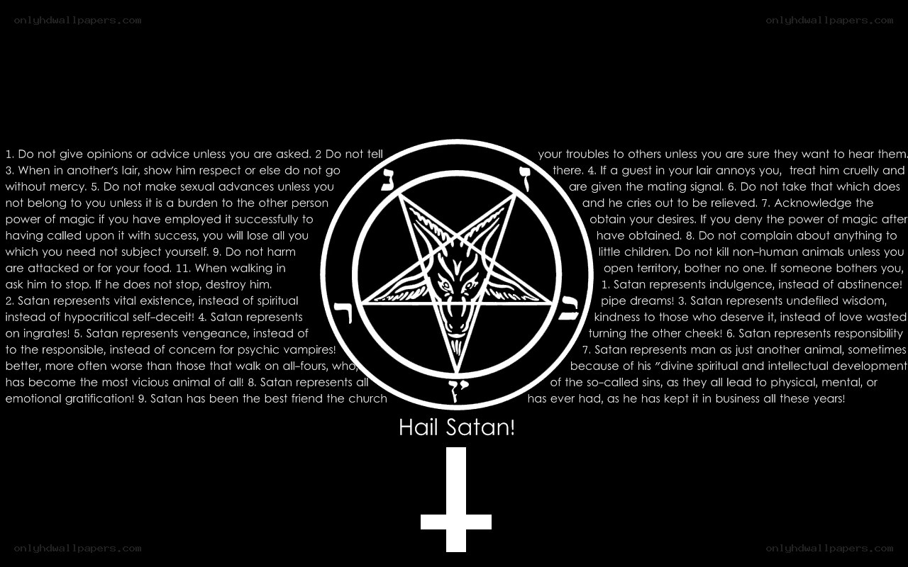 Satanic text and symbol