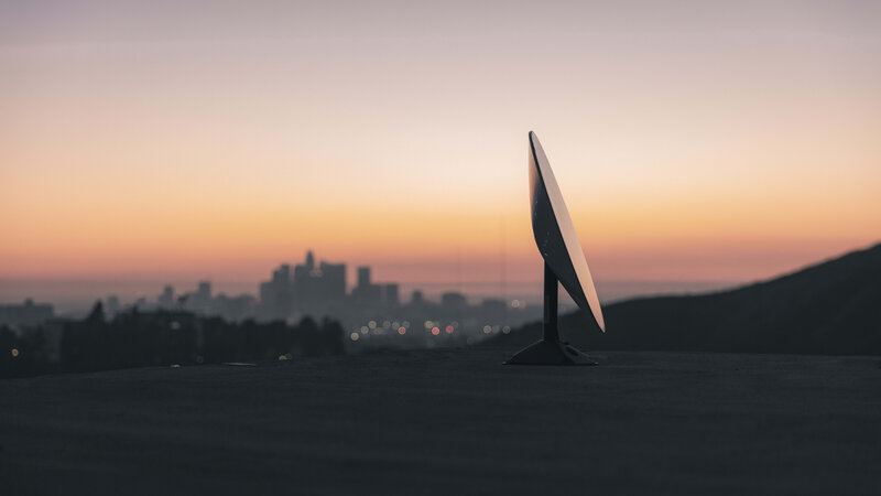 Satellite Dish on Hill — Orange