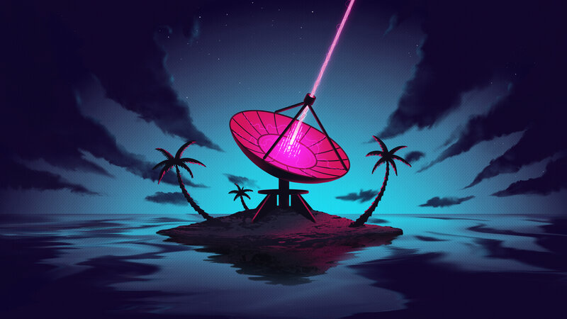 Satellite Dish on Island