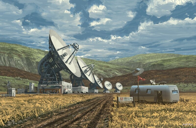 Satellite Dishes in Field