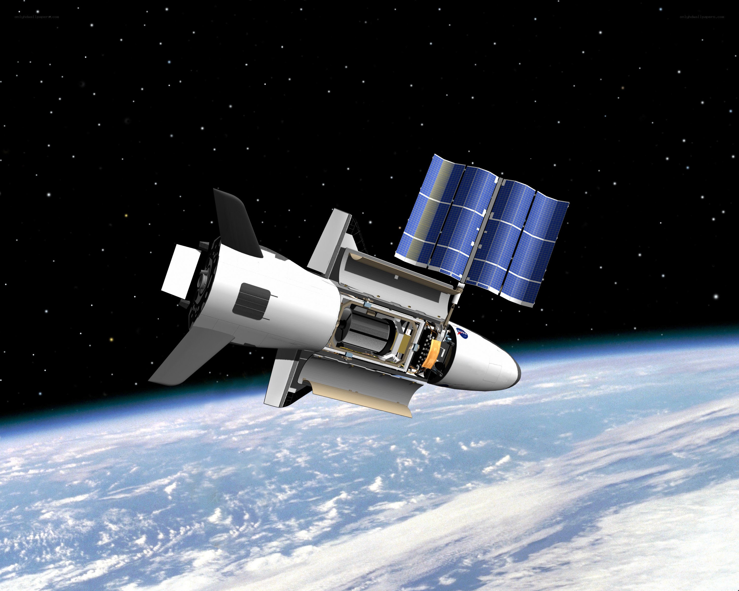 Satellite in orbit above Earth