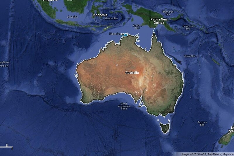 Satellite Map of Australia