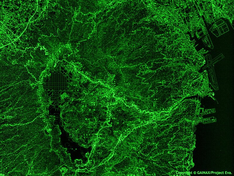 Satellite Map of City — Green