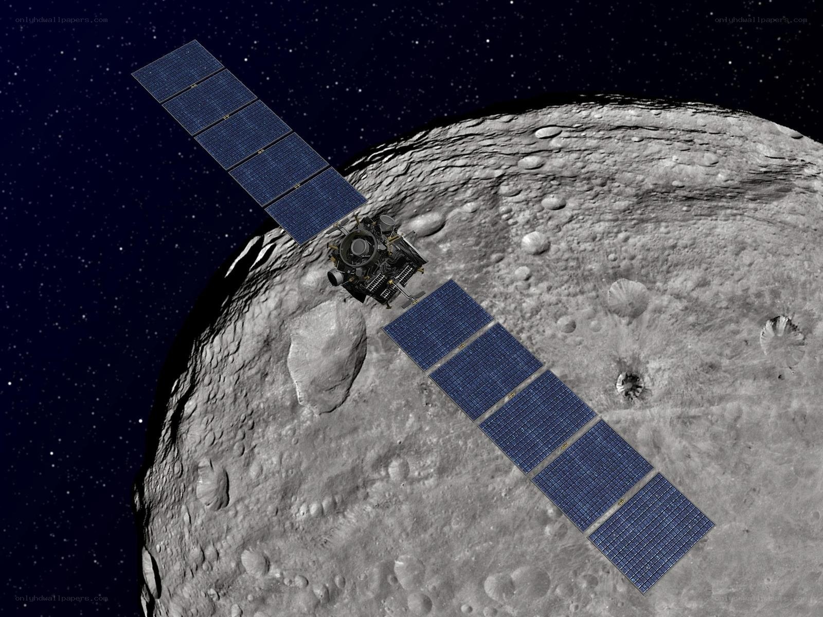 Satellite orbiting an asteroid