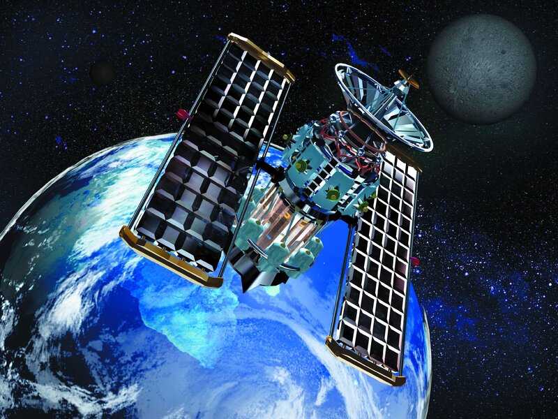 Satellite orbiting Earth