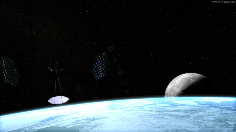 Satellite orbiting Earth