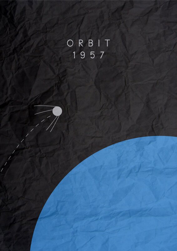Satellite Orbiting Planet — Black