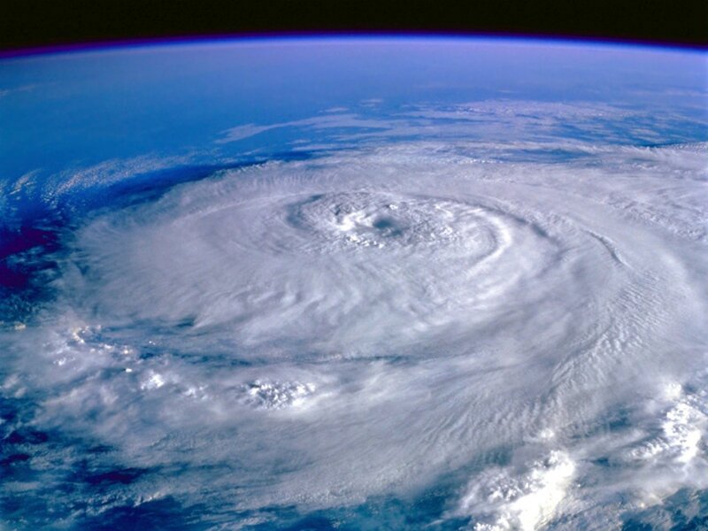 Satellite view of a hurricane