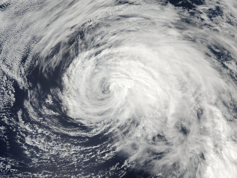 Satellite view of a hurricane