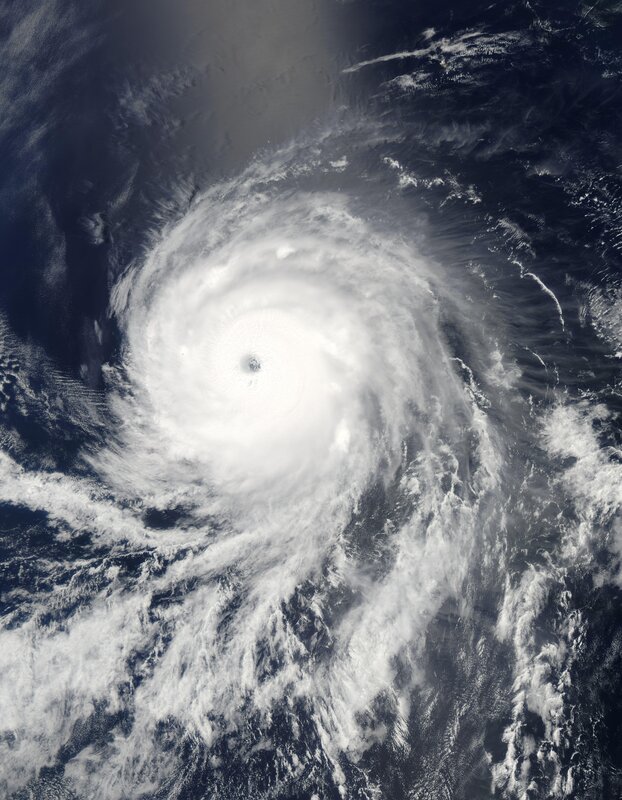 Satellite view of a hurricane