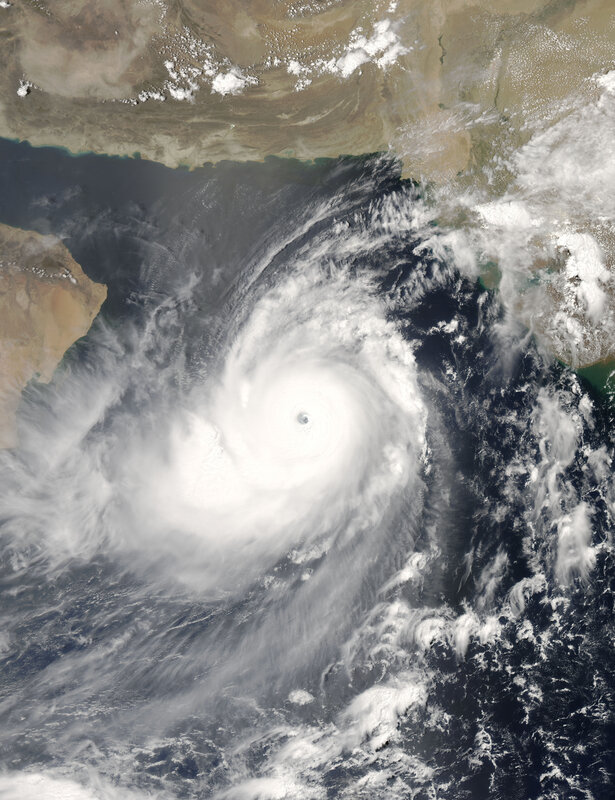 Satellite view of a hurricane