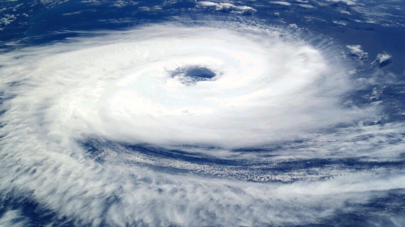 Satellite view of a hurricane