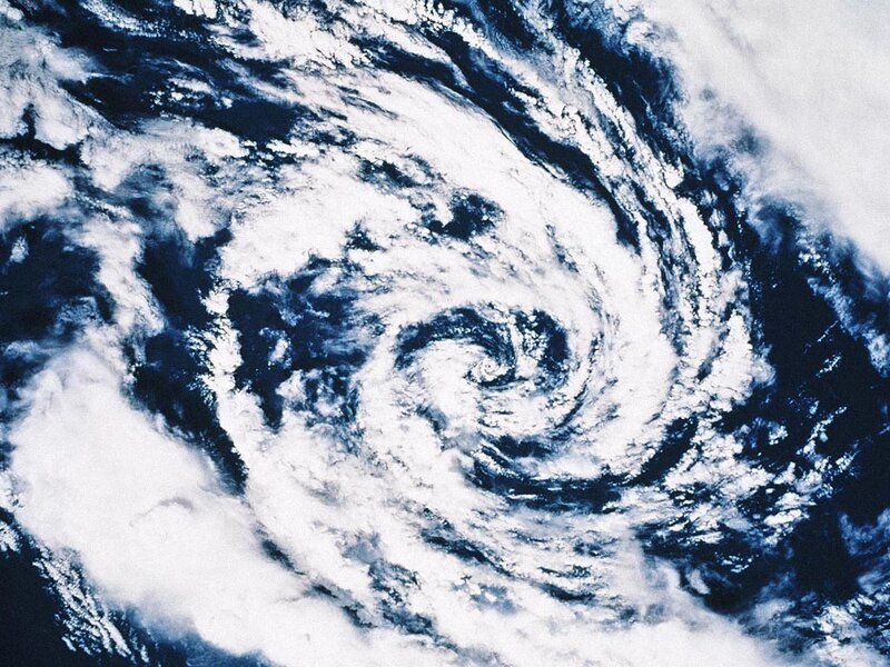 Satellite view of a hurricane