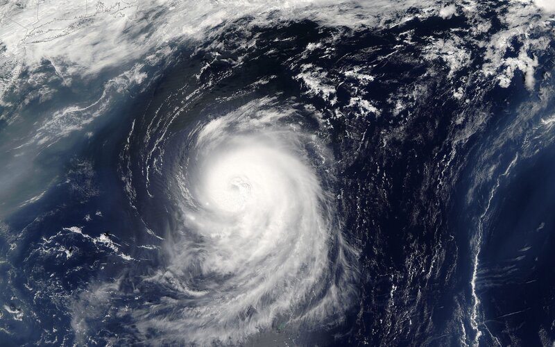 Satellite view of a hurricane