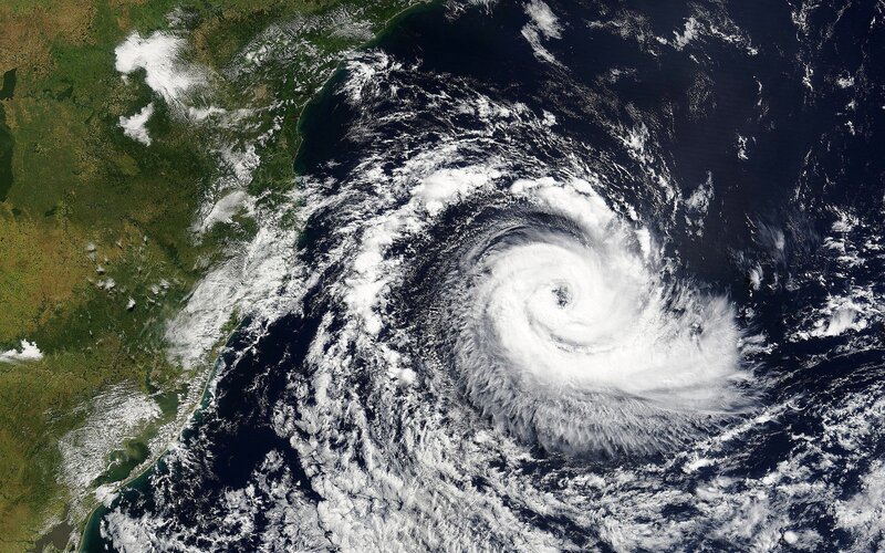 Satellite view of a hurricane