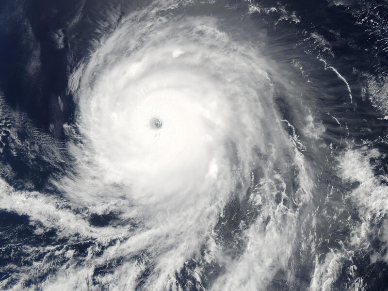 Satellite view of a hurricane