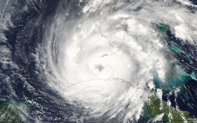 Satellite view of a hurricane