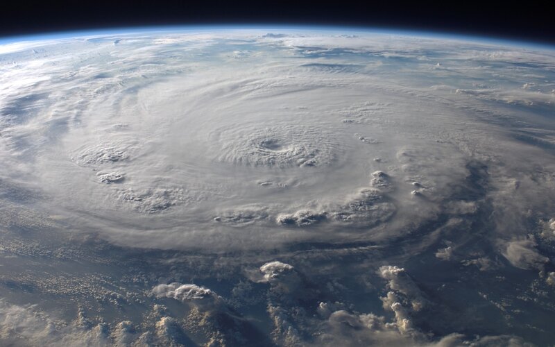 Satellite view of a hurricane
