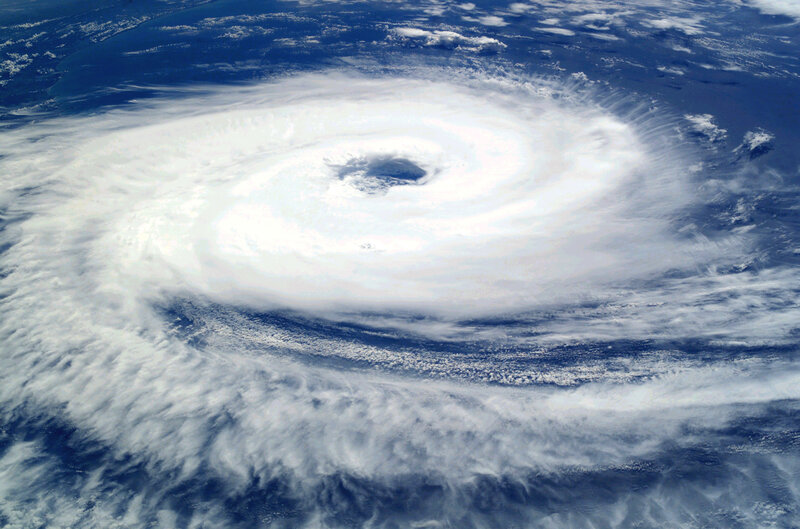 Satellite view of a hurricane