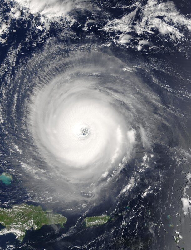 Satellite view of a hurricane