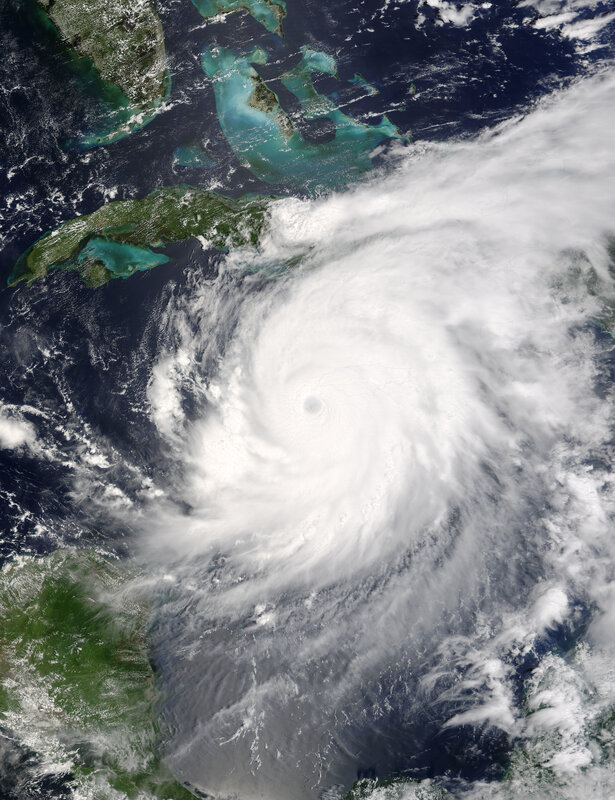 Satellite view of a hurricane
