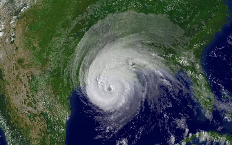 Satellite view of a hurricane