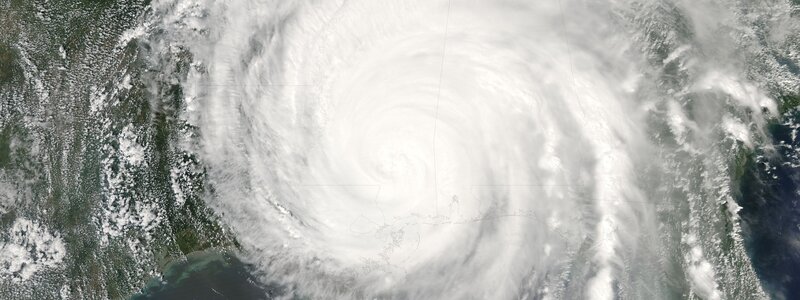 Satellite view of a hurricane