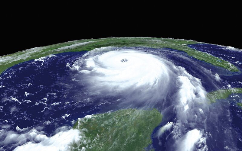 Satellite view of a hurricane