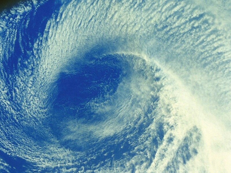 Satellite view of a hurricane