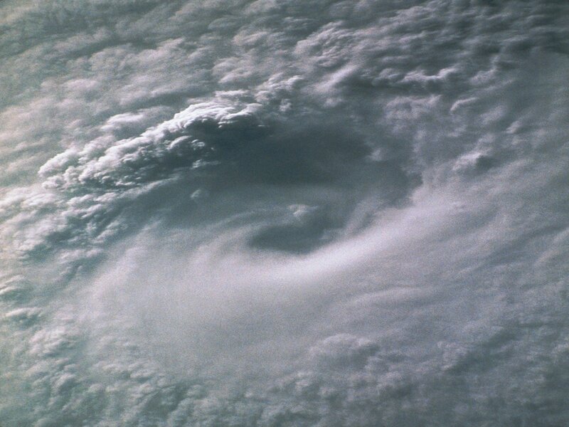 Satellite view of a hurricane