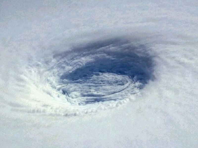 Satellite view of a hurricane
