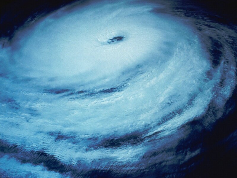 Satellite view of a hurricane