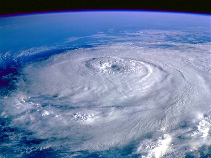 Satellite view of a hurricane