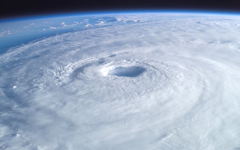Satellite view of a hurricane