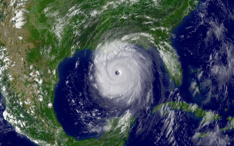 Satellite view of a hurricane