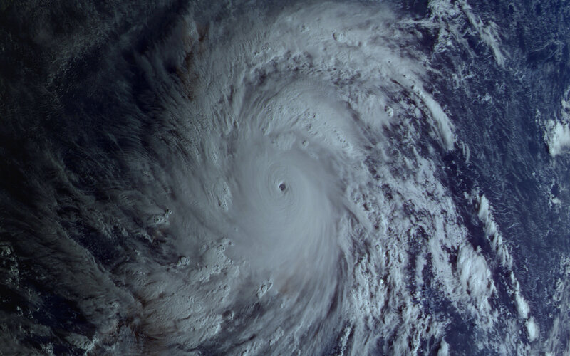 Satellite view of a hurricane