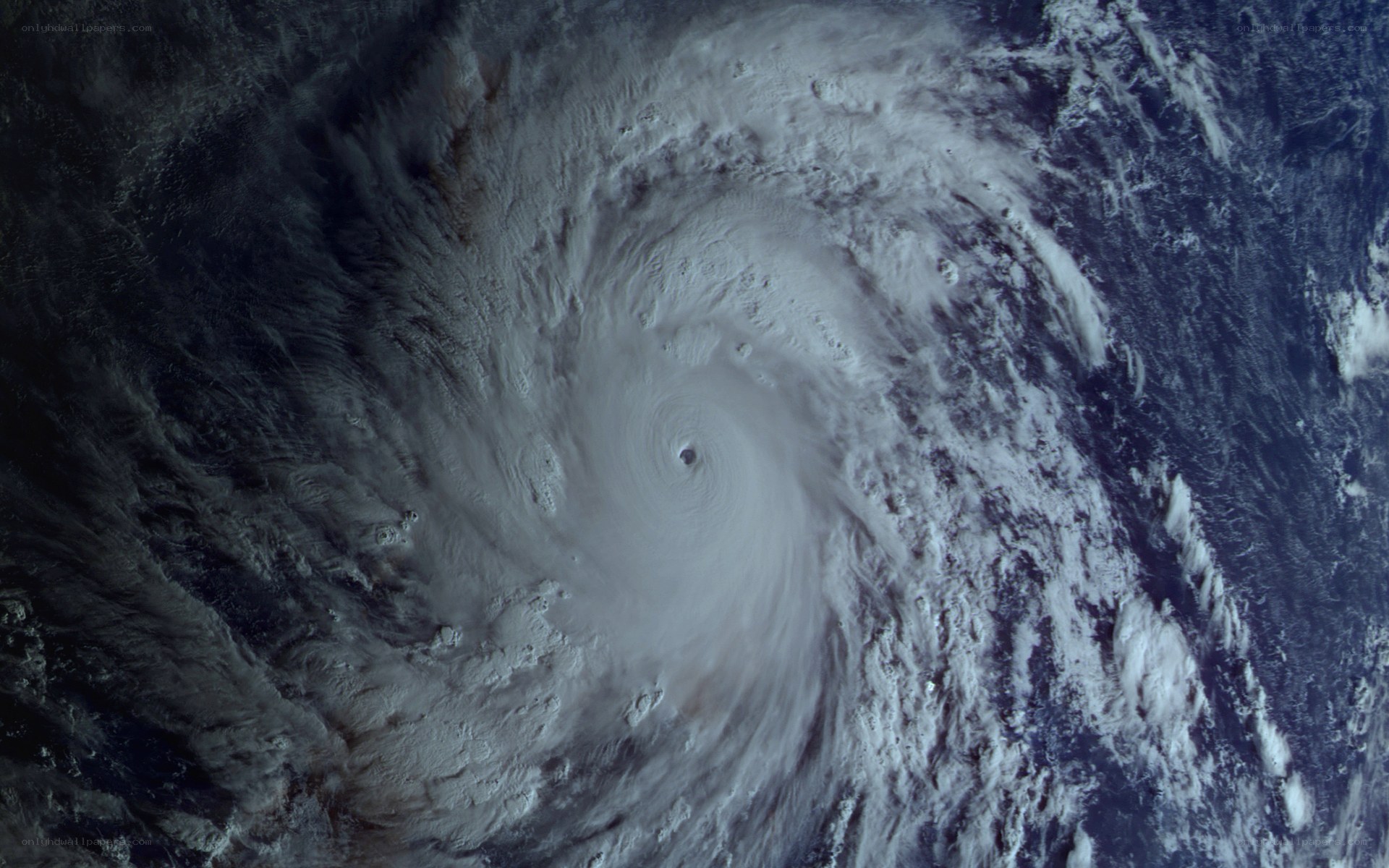 Satellite view of a hurricane
