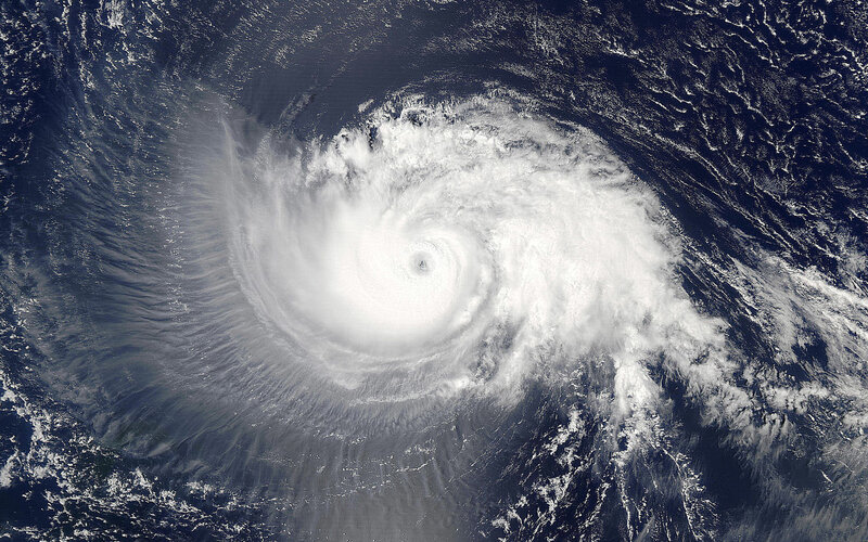 Satellite view of a hurricane