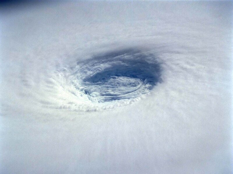 Satellite view of a hurricane