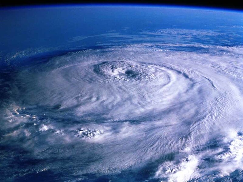 Satellite view of a hurricane