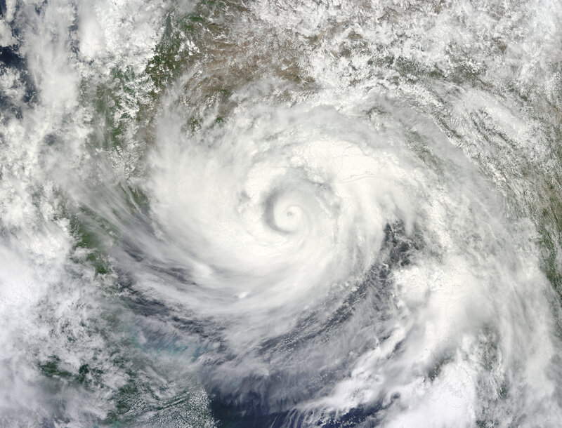 Satellite view of a hurricane
