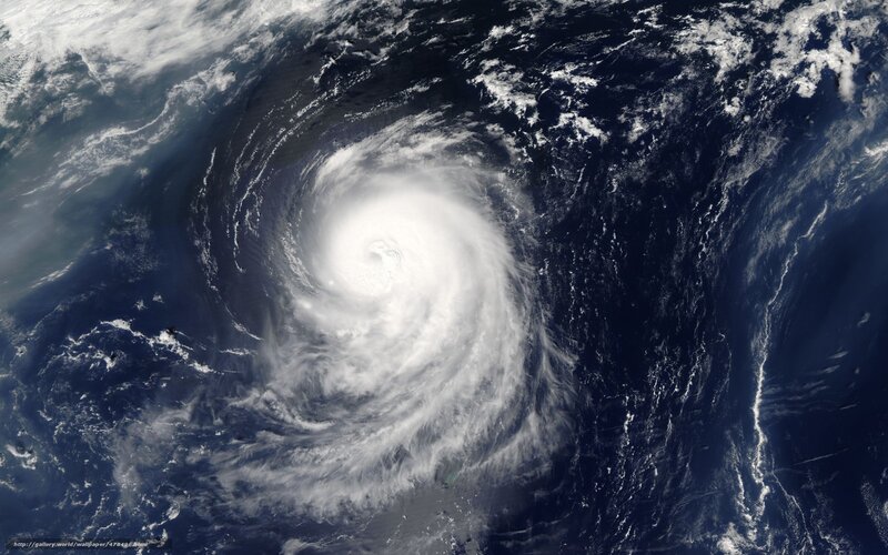 Satellite view of a hurricane