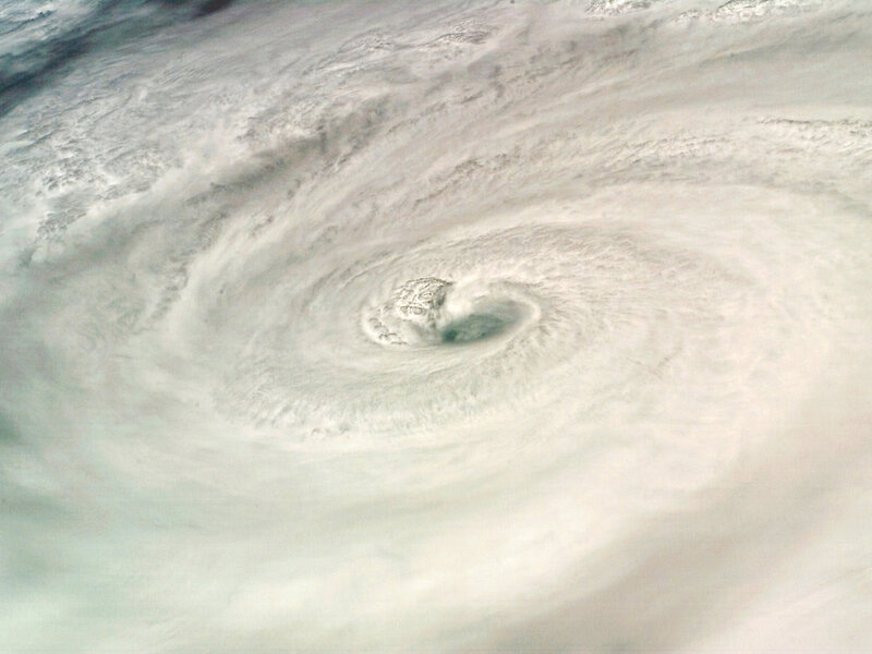 Satellite view of a hurricane