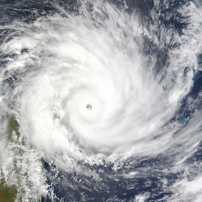 Satellite view of a hurricane