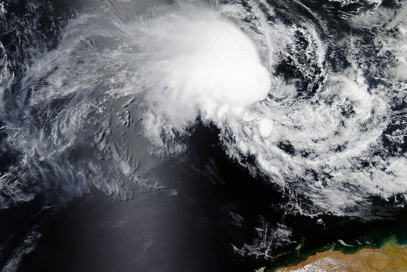 Satellite view of a tropical cyclone