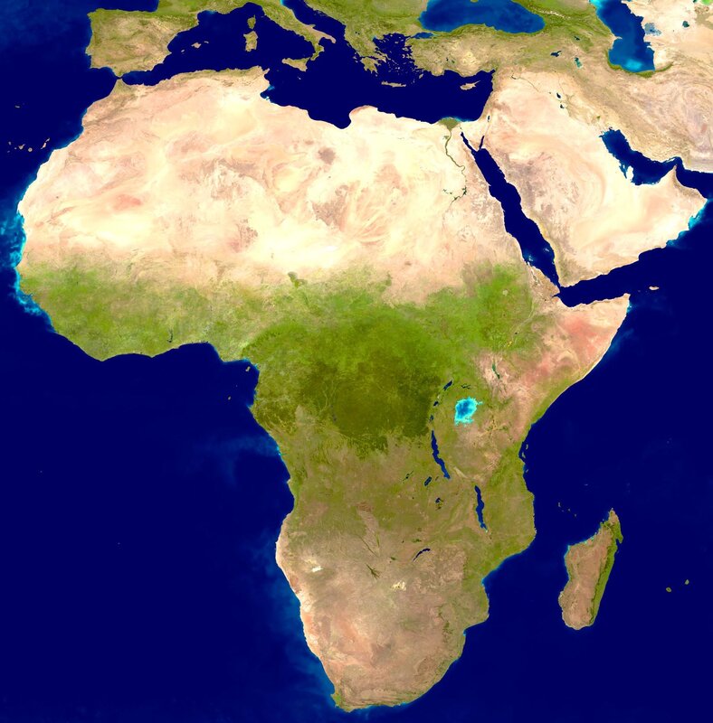Satellite view of Africa