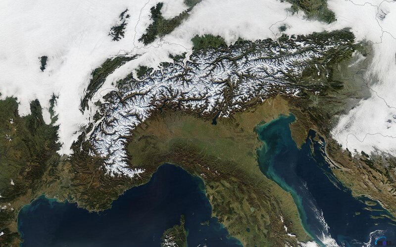 Satellite View of Alps
