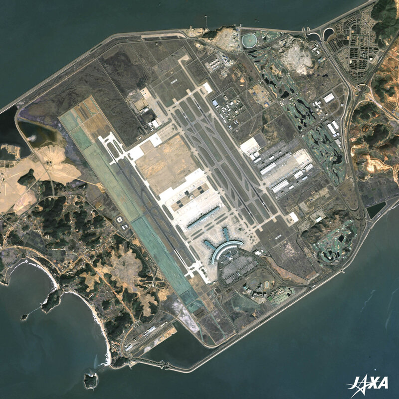 Satellite view of an airport